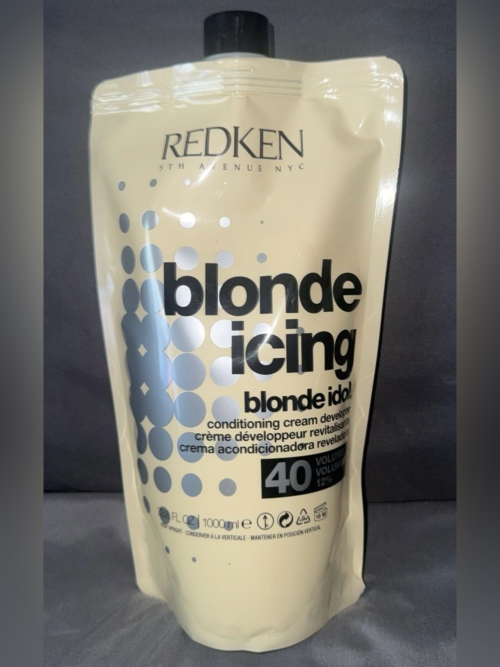 Redken Blonde Icing Blonde Idol 40 Vol Conditioning Cream Developer 33.8 oz RARE